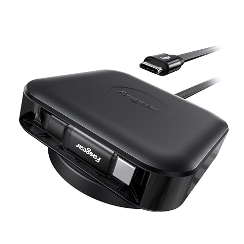 Fasgear Cavo USB C retrattile, rotazione a 360° su tavolo, 60 W PD/PPS, cavo di ricarica rapida retrattile da USB C a USB C 2.0, per i-Phone 16 15 Pro Max/i-Pad Pro/Mac-Book/Sam-sung