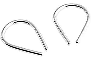 13mm Sterling Silver 18 Gauge Upside Down Hoop Earrings Teardrop Threader Hoops for Women