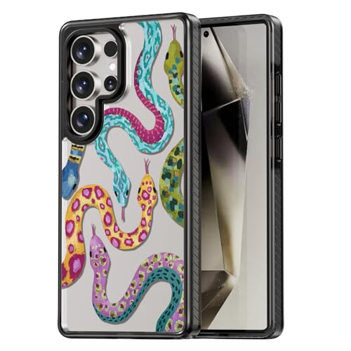 Coque Samsung Galaxy Ultra Rosarnnah noire 6,8 pouces avec motif serpent