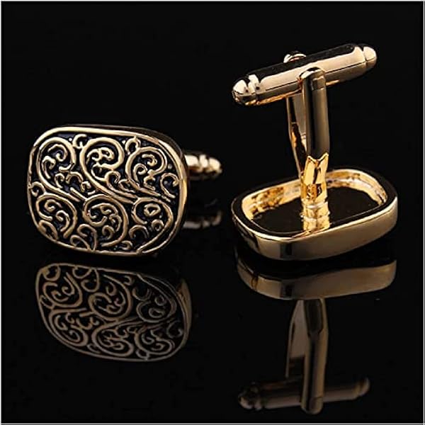 WAAZI Manschettknappar Manschettknappar Elegant stil Manschettknappar Personliga Manschettknappar Skjorta Tillbehör Metall Unik Manschettknapp Utsökt Guldmanschett för män Knapp Manschettknapp