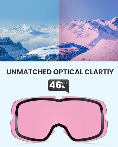 OutdoorMaster Owl Ski Goggles OTG, Snow Snowboard Goggles for Men Women Youth, Anti-Fog, 100% UV Protection - Image 2