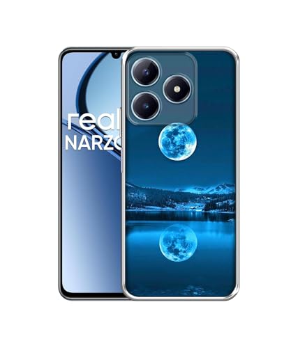 Image of Casotec Awesome Moon Design Printed Silicon Soft TPU Back Case Cover for Realme C63 4G / Narzo N63 4G