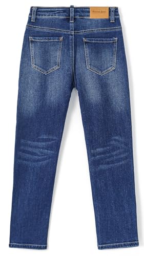 KIDSCOOL SPACE Boys Slim Jeans,Little Big Elastic Band Inside Simple Desgin Stretchy Denim Pants2