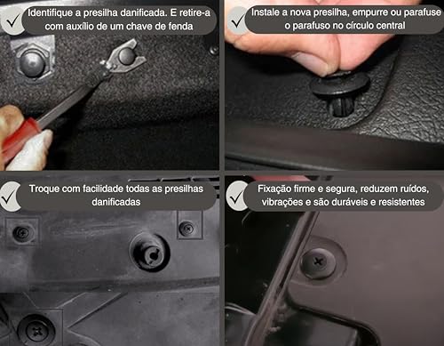Kit de 150 Presilhas/Grampos Trakar para Para-Barro, Para-Choque, Universal