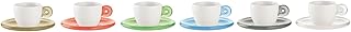 Guzzini Set DE 6 Tasses Cafe + SOUCOUPES GOCCE, SMMA|Porcelain