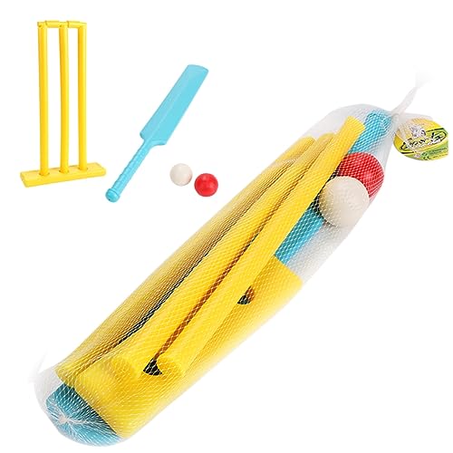 La Mejor Selección de Ropa de Cricket para Niño los 5 mejores. 40 SKISUNO Juego De Cricket para Niños 4 Piezas Equipo De Juego De Cricket Mejora La Observación Coordinación Mano-Ojo Resistente Seguro Color Aleatorio