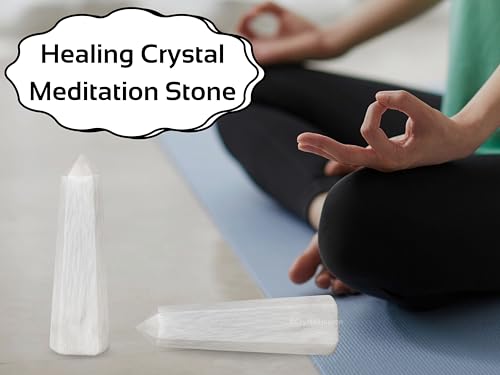 Image of Certified Scolecite Crystal Tower Obelisk Point for Chakra, Healing and Balancing - AAA Grade Original Certified Gemstone Agate for Reiki Meditation Yoga Spiritual (2-3 Inches)