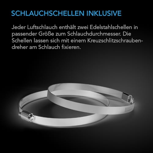 AC Infinity Flexible 150mm Aluminiumleitung, Hochleistungs-Vierschichtschutz, 2m lang zum Heizen, Kühlen, Lüften und Ablassen