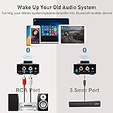 YMOO LDAC Bluetooth 5.2 Receiver for Home Stereo, HiFi Wireless Audio Adapter with RCA/3.5mm Jack, Long Range AptX Music Receiver with Volume Control for Speaker/Amplifier from Samrtphone/Tablet - Image 6