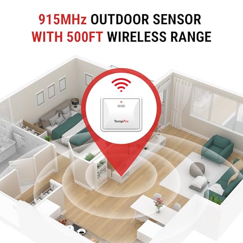 Image of ThermoPro TX-2B 915MHz Additional Humidity Sensor Fitting Outdoor Waterproof Transmitter for Indoor Outdoor Thermometer Wireless Outside Thermometer and Temperature Monitor