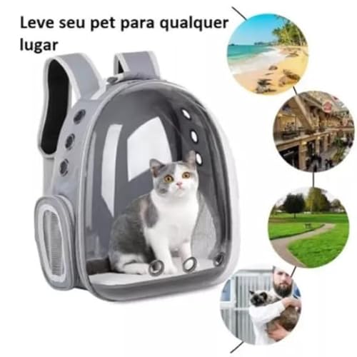 Mochila De Transporte Para Pets Cachorros E Gatos Com Ventilação Transparente E Visão Panorâmica Bol