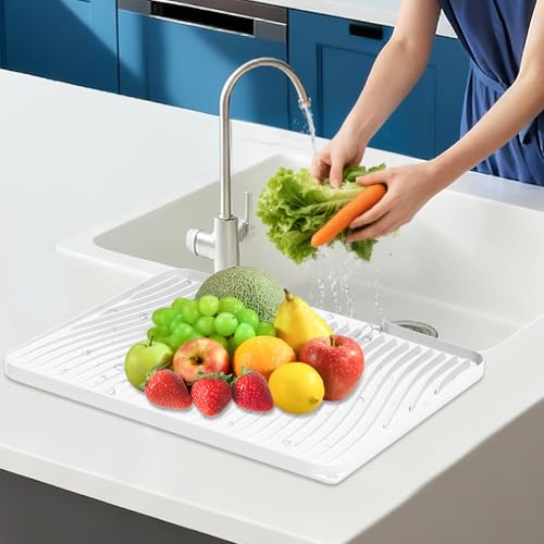 Alfombrilla de secado de platos de silicona para encimera de cocina con almohadilla de drenaje 8