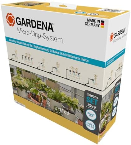 Kit D'Arrosage Goutte-à-Goutte Gardena Pour Terrasse - Système Micro-Drip Pour 30 Plantes - Économie D'Eau