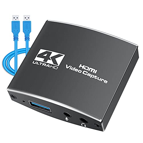 ZasLuke Capture Card, Audio Video Capture Card Record in 1080P 60FPS for Gaming Live Streaming Video Conference, Works for Nintendo Switch PS4 Xbox One Camera PC- (Space Grey)