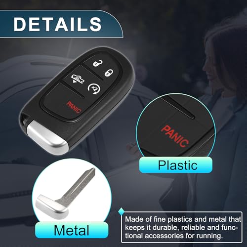 Télécommande d'entrée sans clé Ram 1500 2013-2019 réutilisable 5 boutons