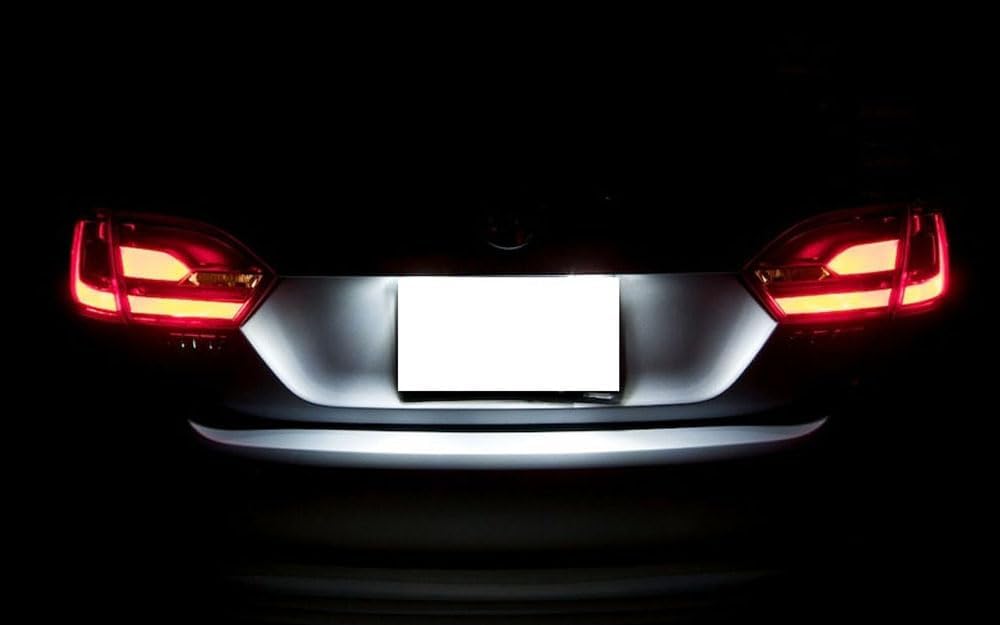 iJDMTOY OEM-Fit 3W Full LED License Plate Light Kit Compatible With Volkswagen: Touareg, Porsche: Cayenne, Powered by 18-SMD Xenon White LED & Can-bus Error Free