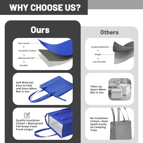 Reusable 10-Pack Foldable Thermal Bags