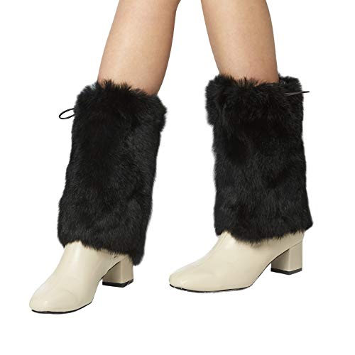 Image of Fur Story Fur Leg Warmers Real Fur Rabbit Winter Leggings Boot Toppers for Women