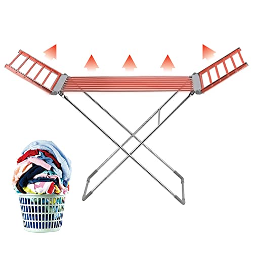 Beheizte Kleidung Airer, Tragbares Trocknungsregal Im Innenraum Faltet, Beheizte Luftluftkleidung Innen Elektrisch, Faltbare Elektrische Kleidung Airer Trockner Innenleichter Aufbewahrung Cover