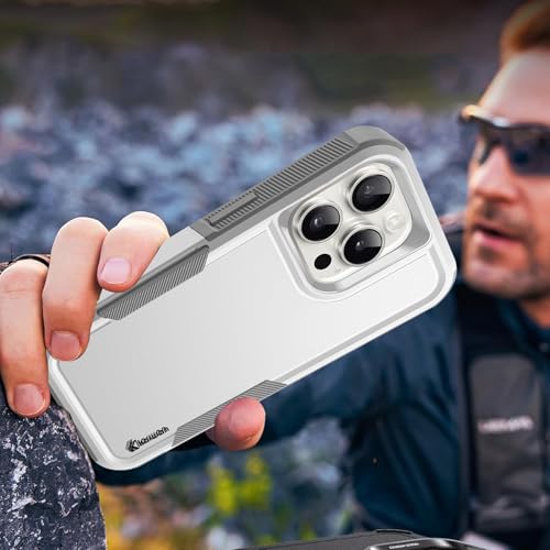 Image of KARWAN️ Back Case Cover for iPhone 14 Pro Max (6.7-Inch) Heavy Duty |Dual-Layer Rugged Protection| Shockproof Protective Tough iPhone 14 Pro Max Mobile Phone Back Cover [Matte Back] (White)