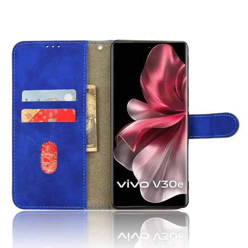 Etui z klapką na smartfona Etui portfelowe kompatybilne z etui Vivo V30E 5G z uchwytem na karty, etui z klapką, etui portfelowe ze skóry PU z paskiem na nadgarstek, odporna na wstrząsy osłona ochronna