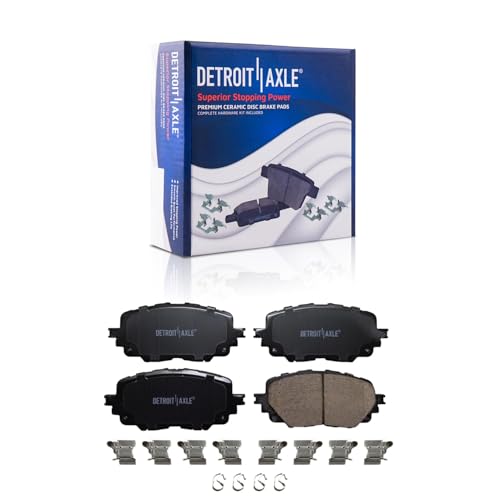 Image of Detroit Axle - 8pc Brake Kit for Fiat 124 Spider Mazda MX-5 Miata 11.02 inch | inch Front and Rear Drilled and Slotted Disc Brake Rotors Ceramic Brake Pads 2017 2018 2019 Replacement