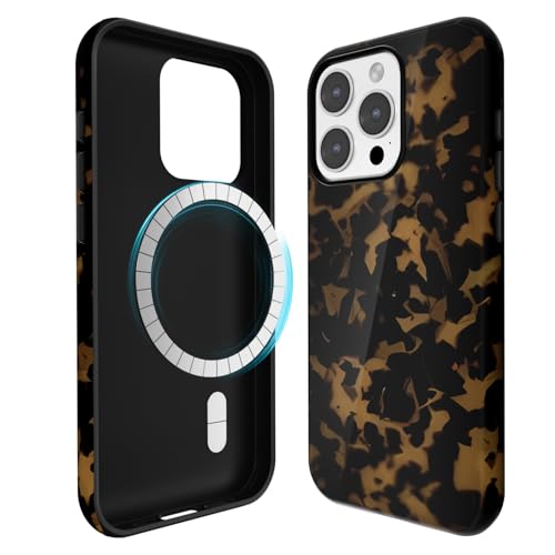 Coque iPhone 15 Pro motif léopard plastique rigide silicone souple magnétique femme