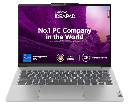 Image of Lenovo IdeaPad Slim 5 13th Gen Intel Core i7-13620H 14 inch(35.5cm) WUXGA OLED Laptop (16GB /512GB SSD /Win 11 /Office 2021 /Backlit KB /FHD Camera /Alexa /3 Month Game Pass /Cloud Grey /1.46Kg), 82XD0040IN