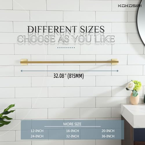 Image of KOKOSIRI Bathroom Towel Bar 32'' Towel Holder for Bath Kitchen Cabinet Towel Rails 32 Inch Brushed Gold Stainless Steel B4005BG-L32