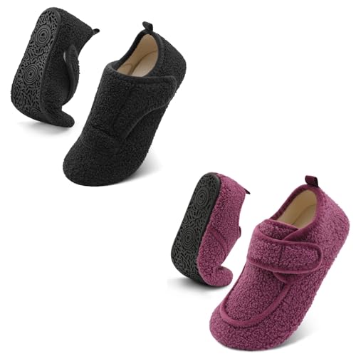 BARERUN House Slippers for Women Men Wide Breathable Indoor Slippers Slip-on Wide Width Home Shoes