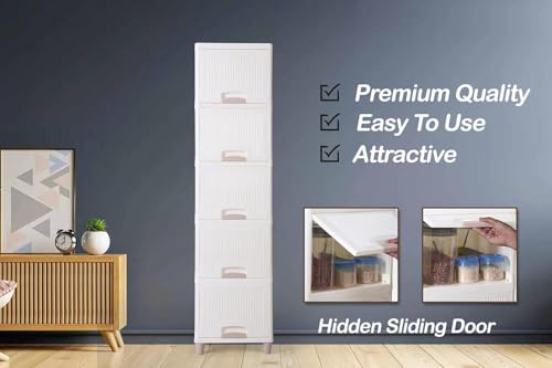 Image of 6 Tier Cupboard for Storage Organizer /Plastic Storage Drawer /Stackable Storage Cabinet /Drawers for Storage Box /Multipurpose Storage Rack /Plastic Wardrobe Organizer (5 Layer)