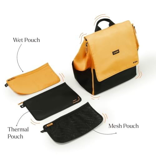 Image of Loopie Robin Diaper Bag | 19 Compartments | 3 Insulated Sections | Spill-Proof Pouch | Foldable Changing Mat | Unisex Design | Backpack, Sling, Tote| Laptop Section | Stroller Straps | 30 L
