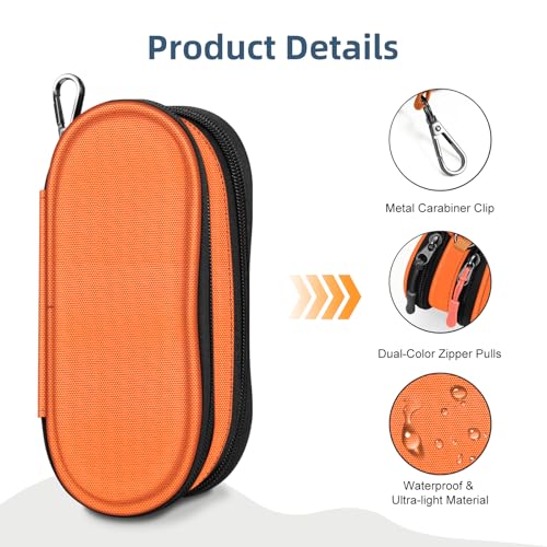 Image of FINTIE Double Sunglasses Case, Soft Portable Eyeglasses Pouch with Carabiner Clip, Dual Zipper Compartments for Men Women