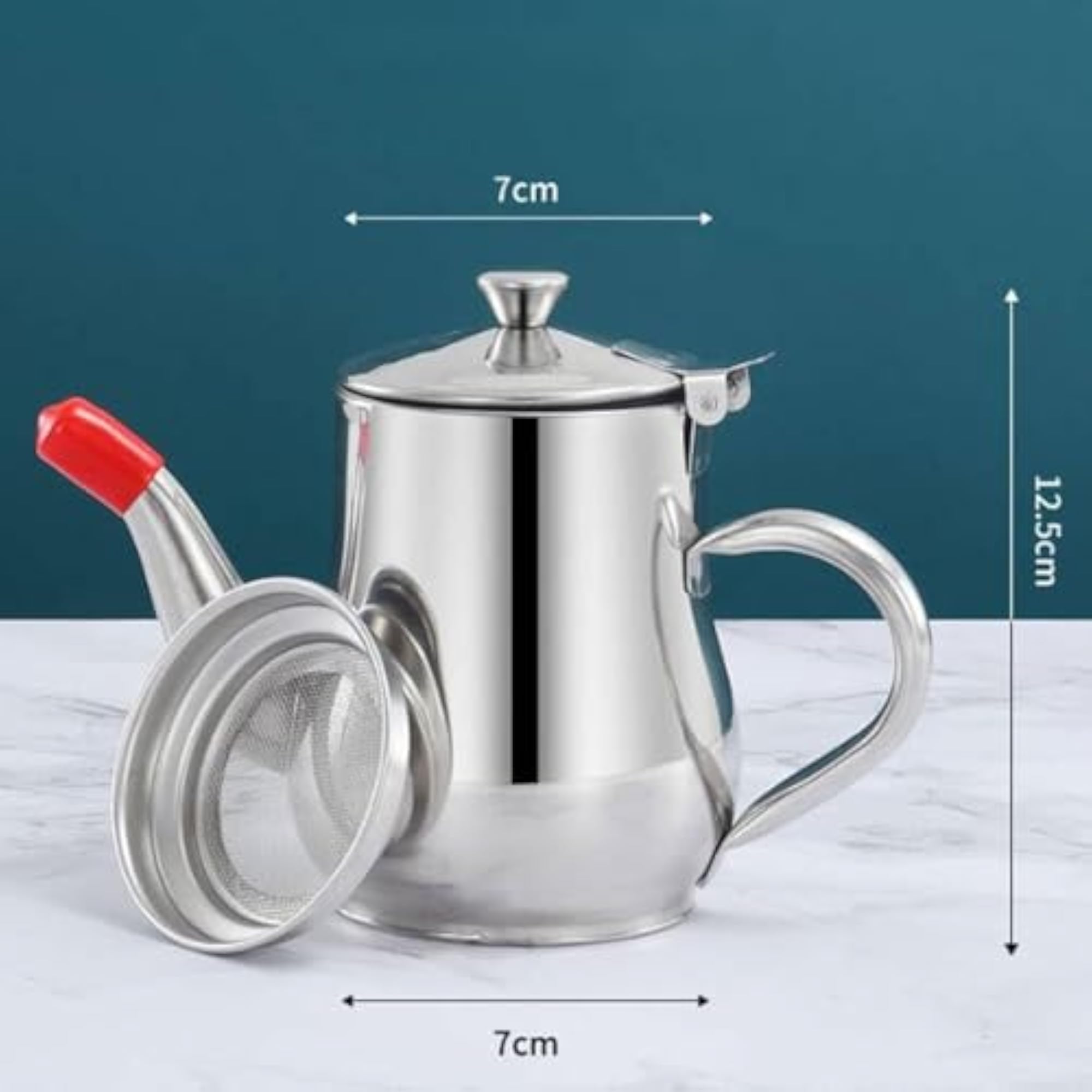 Oil Pot Kitchen Storage Strainer Container, 18oz