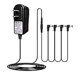 JOYO DC 9V Guitar Pedal Power Supply (800mA -1A) AC Wall Charger Adapter with 4 Way Daisy Chain Pedal Cables (8.8 FT), Compatible for Most Effect Pedals (Tip Negative)