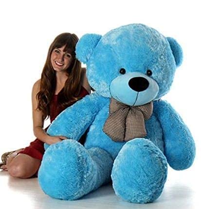 Image of AVSHUB Soft Toys Teddy Bear for Boys & Girls | Stuffed Cute Spongy Huggable & Lovable Teddy for Kids | Gift for Special Occasion Valentine's, Birthday, Anniversary (Size 5 Feet) Sky Blue