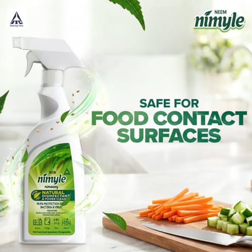 Image of Nimyle Natural Kitchen Cleaner Spray | Food Grade Ingredients | Removes Tough Grease & Oil | Safe for Kitchen Food Surfaces | For Stoves, Countertops & Appliances | 450ml