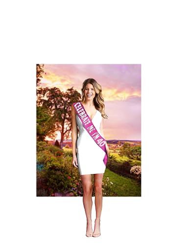 RhinestoneSash 40th Birthday Sash Pink - PREMIUM GRADE SATIN Sashes - Birthday Party Supplies & Gifts2