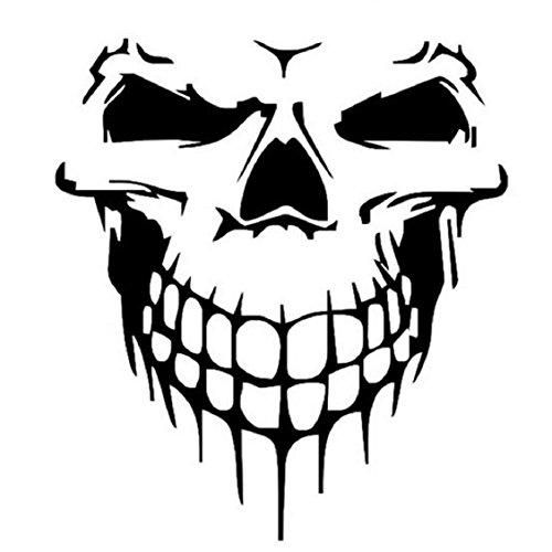 Naladoo Vinyl Skull Skeleton Body Decal Reflective Car Stickers Vehicle Styling Removable Waterproof Sticker PVC (Black)