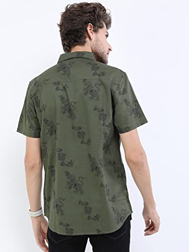 Image of KETCH Men Slim Fit Printed Half Sleeve Shirt