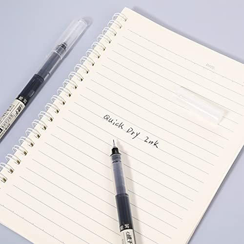 12 pieces Rollerball Pens Black, 0.5mm Liquid Ink Rollerball Pen Fine Point Pens Gel Ink Pen Writing Pens Quick-Drying Ballpoint Pens Black Ink for Office School