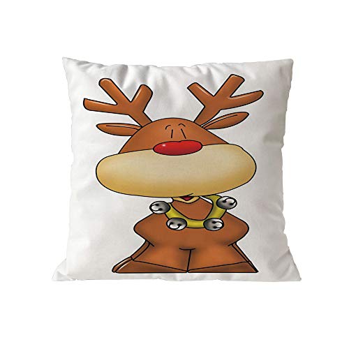 Rosennie Weihnachten Baumwolle Weichen Kissenbezug Christmas Drucken Färben Sofa Bett Home Decor Kissen Cover Xmas Pillow Case Zierkissenbezüge Quadrat Kissen Fall Für Haus(C)