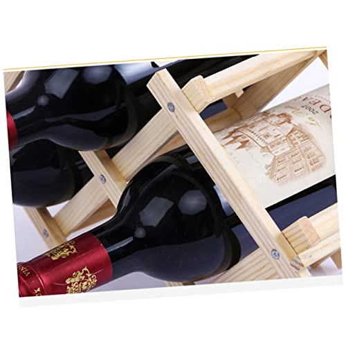 Soporte para botellas de vino plegable de madera maciza miniatura 3