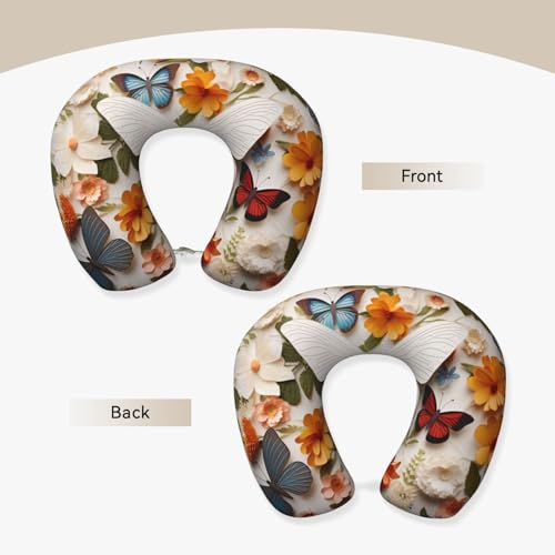 Almohada de viaje de poliéster con diseño floral miniatura 3
