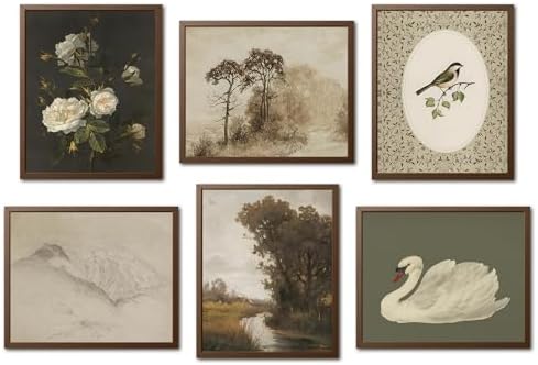 Mynotix Vintage Cottage Core Poster Set of 6, Cottagecore Country...
