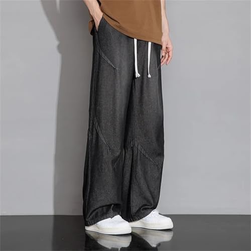 Men's Loose Wide Leg Jeans Straight Baggy Hip Hop Skateboard Denim Pants with Pockets2