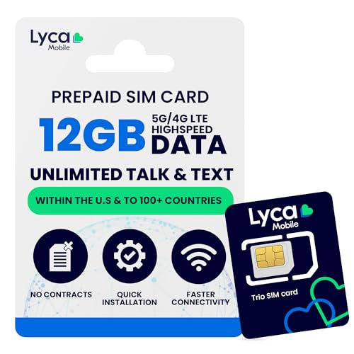 USA SIM med Obegränsad Talk, Text & 12GB Data - 60 dagar JZN Market