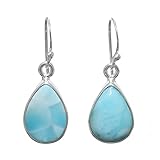 Sitara Collections SC10419 Sterling Silver Earrings, Larimar Cabochon