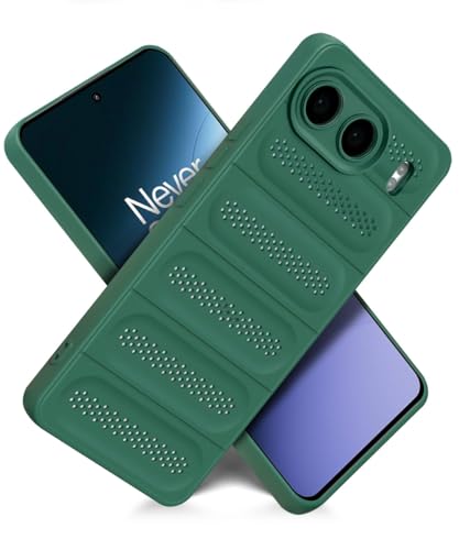Image of WOW IMAGINE Ultimate Silicone Back Cover Case for 1+ OnePlus Nord 4 5G | Heat Dissipation Thin Soft TPU | 360 Camera Protection | Breathable Cooling Holes - Forest Green