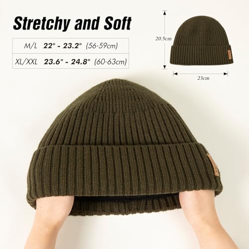 Image of TOP-EX DryKnit Waterproof L /XL /XXL Winter Fleece Lined Beanie Hat for Men Women Warm Knit Watch Skull Cap Cold Weather